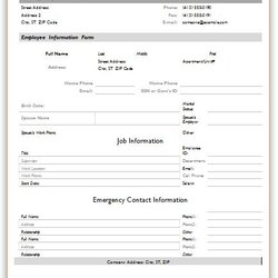 Peerless Employee Information Forms For Ms Word Excel Templates Form Template Hire Client