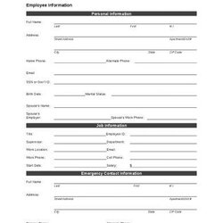 Wizard Employee Information Form Examples Format Personal Word When Business
