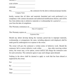 Great Contractor Warranty Form Fill Out Sign Online And Download Template Printable Print Big