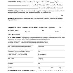 Sterling Sample Contractor Agreement Template Independent