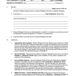 Champion Printable Free Contractor Agreement Template Templates Independent