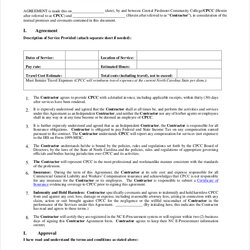 Superior Free Sample Contractor Agreement Forms In Ms Word Excel Contract Template General Form Subcontractor