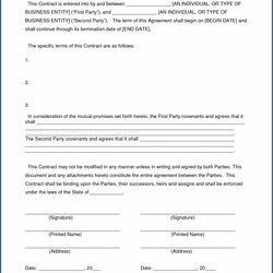 Exceptional Free Printable Simple Contractor Agreement Template Contract Contracts Samples Behavior Sample