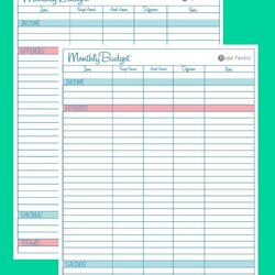 Free Monthly Budget Template Instant Download Planner Worksheets Worksheet Blank Money Saving Printable