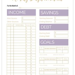 Fine Free Printable Monthly Budget Template