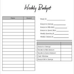 Free Weekly Budget Samples In Google Docs Sheets Excel Planner Template Sheet Blank Templates Printable