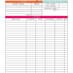 Brilliant Blank Printable Simple Monthly Budget Template Templates Unforgettable Free Photo