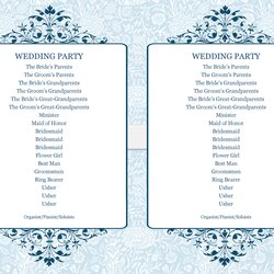 Printable Wedding Program Examples Templates Template Mb