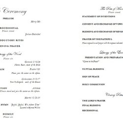 Eminent Simple Wedding Program Templates Examples Word Best Collections Template Kb