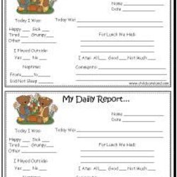 Very Good Preschool Daily Reports Report Forms Daycare Printable Toddler Infant Sheets Sheet Activities Care