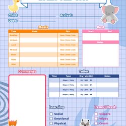 Marvelous Best Images Of Preschool Daily Reports Printable Report Sheets Infant Care Daycare Sheet Template