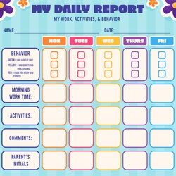 Peerless Best Images Of Preschool Daily Reports Printable Report Progress Template Sheets Via
