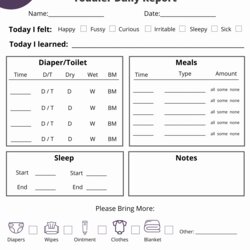 The Highest Quality Infant Daily Report Free Printable Word Searches
