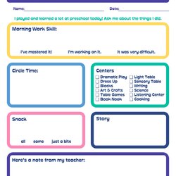 Great Best Images Of Preschool Daily Reports Printable Report Sheets Care Child Infant Learning Via Cute