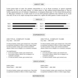 Very Good Resume Templates Free Printable Template