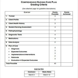 Nursing Care Plan Template Free Word Excel Documents Templates Comprehensive Sample Veterinary Printable