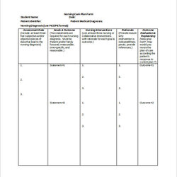 Cool Free Sample Nursing Care Plan Templates In Ms Word Template Doc Business