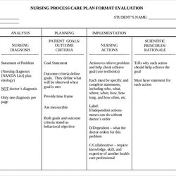 Brilliant Nursing Care Plan Templates Evaluation Nurse Documents Free Template
