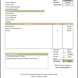 Fantastic Invoice Templates Free Printable Sample Ms Word Resume Template Microsoft Invoices Forms Online
