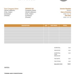 Brilliant Free Template Invoice