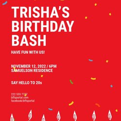Fantastic Free Birthday Flyer Templates Customize Download Template Bash Party My