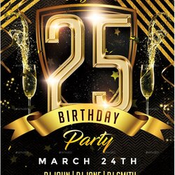 Best Golden Birthday Flyer Templates Party