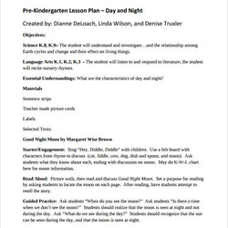 Outstanding Free Sample Kindergarten Lesson Plan Templates In Ms Word Template