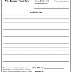 Very Good Estimate Template Business Mentor Construction Forms Bid Printable Proposal Job Sheet Word Blank