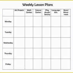 Outstanding Lesson Plan Template Free Of Doe Preschool Blank Weekly Templates Word Unit Plans Excel Printable