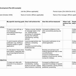 Individual Development Plan Template Lovely Personal Examples Professional Employee Sample Templates