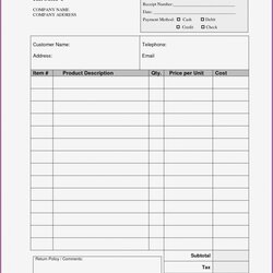 Delivery Receipt Template Free Printable Daycare