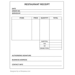 Receipt Fill Online Printable Blank What Restaurant