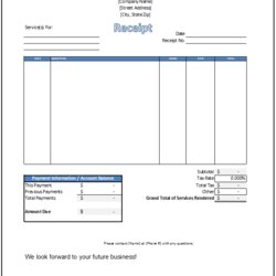 Superior Printable Official Receipt Forms And Templates Samples In Service Template