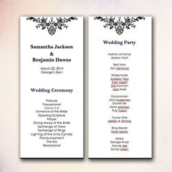 Wedding Program Template Instant Download Microsoft Word Templates