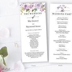 The Highest Standard Wedding Program Template Editable Order Of