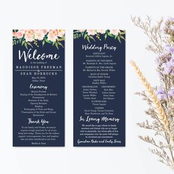 Brilliant Printable Wedding Programs Templates Program