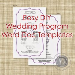 Wedding Program Word Doc Templates Now Available Template Printable Microsoft Programs Magnificent Instant