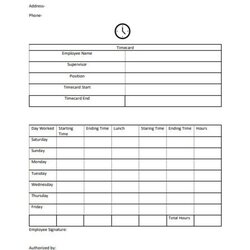 Terrific Printable Weekly Employee Time Cards Sheets Template