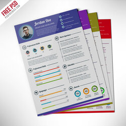 Perfect Professional Resume Template Free Preview By Freebie Freebies Views Different Highlight Colors