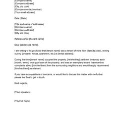 Writing Reference Letter Template Business Templates Letters Rental Landlord