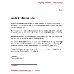 Splendid Amazing Rental Reference Letters For Tenants Landlords Landlord Letter Tenant Examples Form Samples