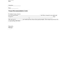 Very Good Tenant Recommendation Letter Is Template Reference Landlord Rental Rent Employer Vacation Welcome