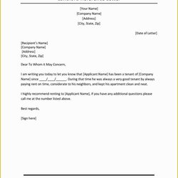 Spiffing Free Tenant Reference Letter Template Of Landlord Letters Employer Rental Lab Form Samples Gratis