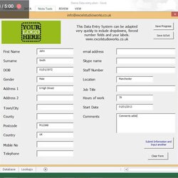 Wizard Excel Data Entry Form