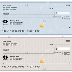 Blank Business Check Template Checks Bank Isolated On White Background Min