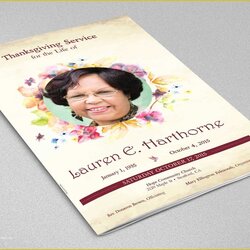 Superior Funeral Program Booklet Template Free Download Of Watercolor