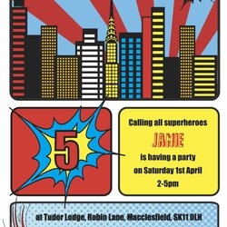 Superhero Party Invitation Template Free New