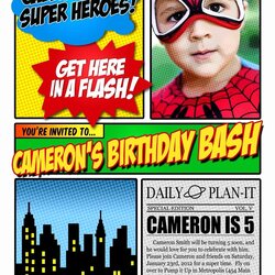 Free Superhero Invitation Template In Birthday