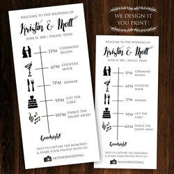 Outstanding Printable Wedding Itinerary Template Program Schedule Programs Reception Ceremony Templates