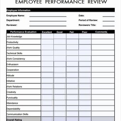 Superb Employee Performance Review Template Word Awesome Free